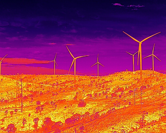 Aerial Thermal Imaging of Wind Farm